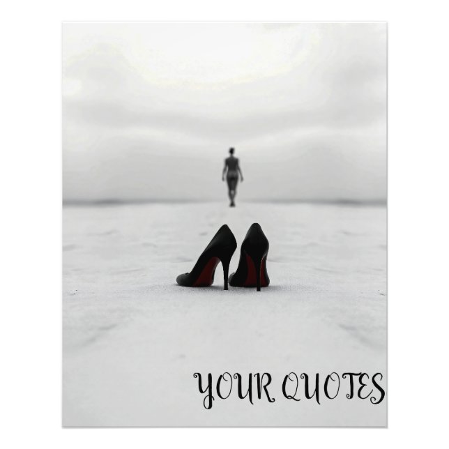 Minimalist Shoes and Distant Figure Photo Print (Front)