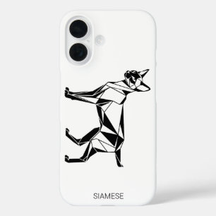 Minimalist Siamese Cat Geometric iPhone / Samsung 16 Case