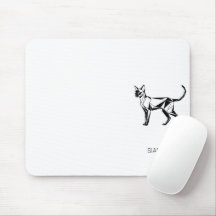 Minimalist Siamese Cat Geometric Mouse Pad