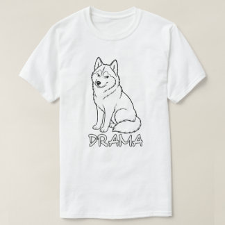 Minimalist Siberian Husky Drama Dog Lover Design T-Shirt