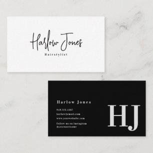 Minimalist Signature Black and White Business Card
