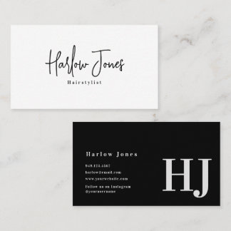 Minimalist Signature Black and White Business Card
