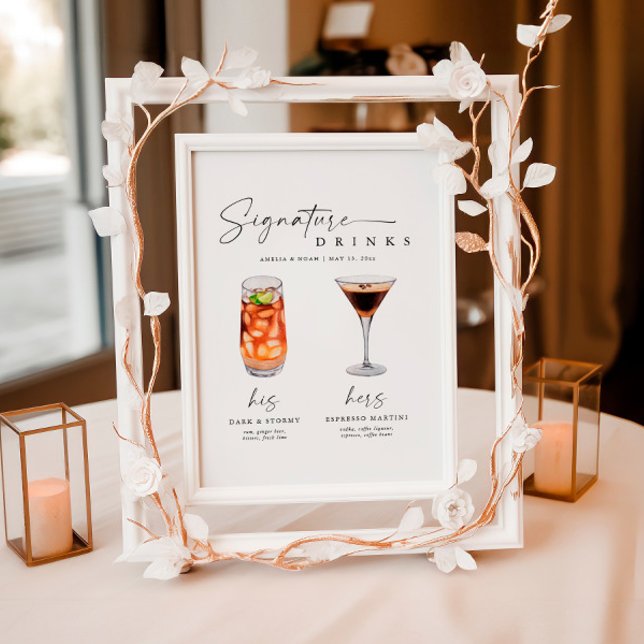 Minimalist Signature Drinks Wedding Sign Bar Sign  (Creator Uploaded)