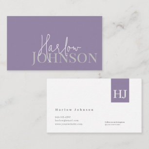 Minimalist Signature Dusty Plum Elegant  Business Card