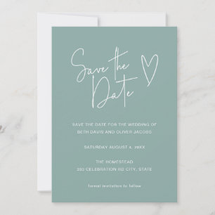 Minimalist Signature Font Sage Green Save the Date