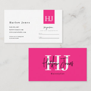 Minimalist Signature Hot Pink Appointment & Business Card