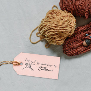 Minimalist Signature with Sparrow Bird, Custom Rubber Stamp