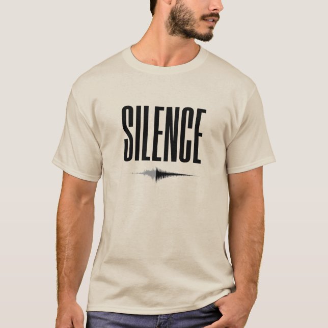 Minimalist 'Silence' Bold Typography Design T-Shirt (Front)