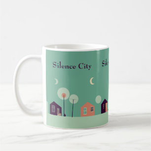 Minimalist Silence City Night Soft Green Colorful Coffee Mug