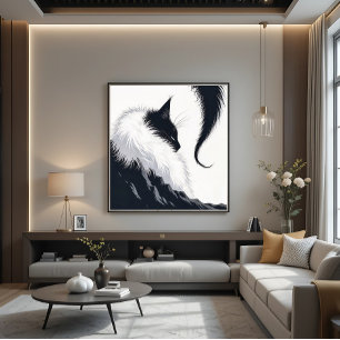 Minimalist Silent Cat Canvas Print