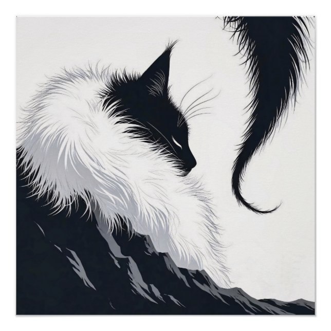 Minimalist Silent Cat Poster (Front)