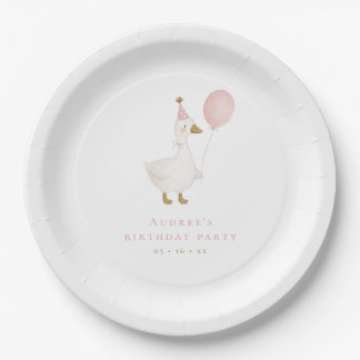 Minimalist Silly Goose Birthday Party Paper Plate