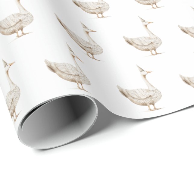 Minimalist Silly Goose Kid's Birthday  Wrapping Paper (Roll Corner)