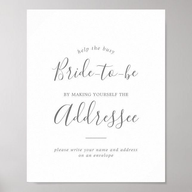 Minimalist Silver Address an Envelope Sign (Front)