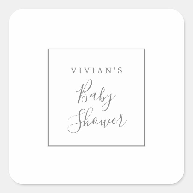 Minimalist Silver Baby Shower Envelope Seals (Front)