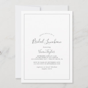 Minimalist Silver Bridal Luncheon Invitation