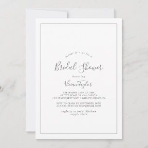 Minimalist Silver Bridal Shower Invitation