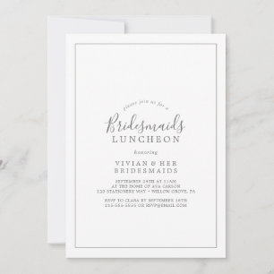 Minimalist Silver Bridesmaids Luncheon Invitation