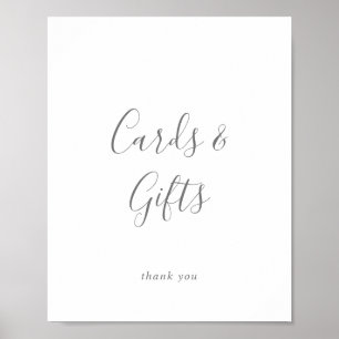 Minimalist Silver Cards and Gifts Sign