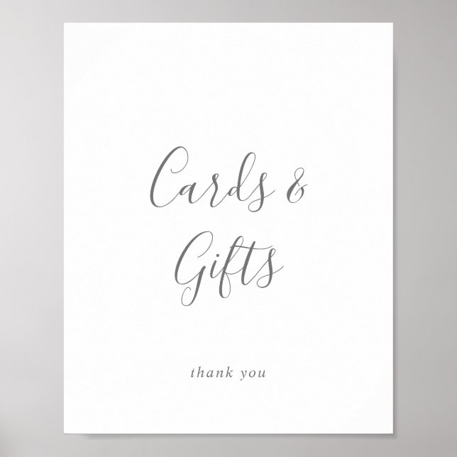 Minimalist Silver Cards and Gifts Sign (Front)