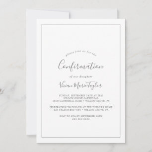 Minimalist Silver Confirmation Invitation