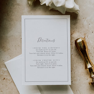 Minimalist Silver Directions Enclosure Card