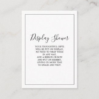 Minimalist Silver Display Shower Card