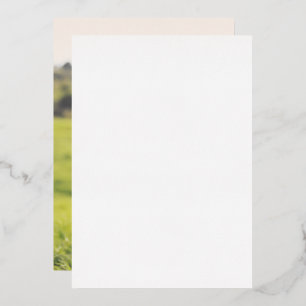 Minimalist Silver Foil Photo on Back Wedding