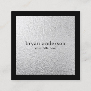 Minimalist Silver Foil Square Business Card