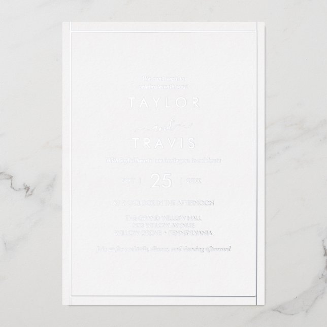Minimalist Silver Foil Wedding  (Front)