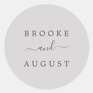 Minimalist Silver Grey Wedding Envelope Seals