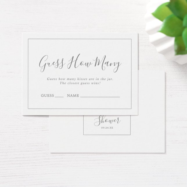 Minimalist Silver Guess How Many Kisses Game (Desk)