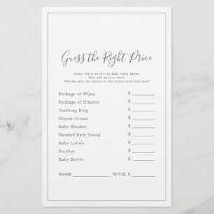 Minimalist Silver Guess the Right Price Game