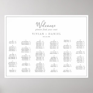 Minimalist Silver Horizontal Seating Chart