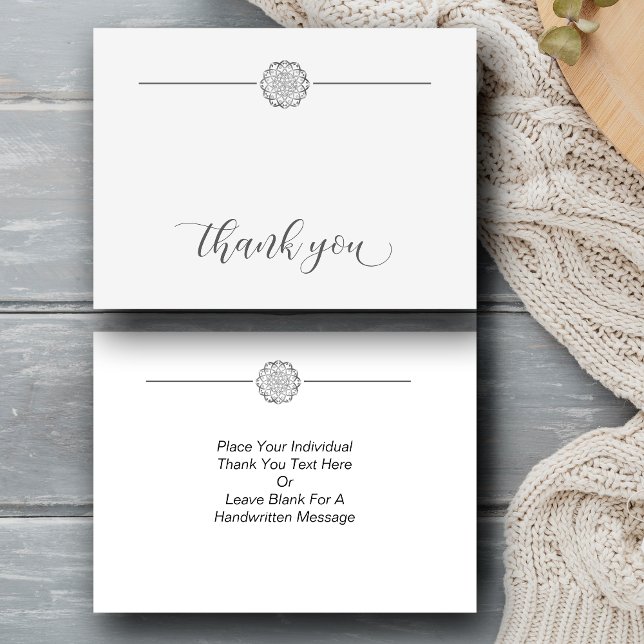 Minimalist Silver Mandala Thank You Card (Creator Uploaded)