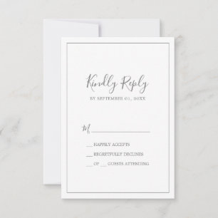 Minimalist Silver Simple RSVP Card