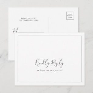 Minimalist Silver Song Request RSVP Postcard