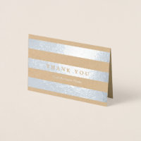 Minimalist Silver Stripes Thank You