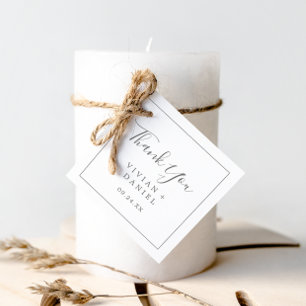 Minimalist Silver Thank You Favour Tags
