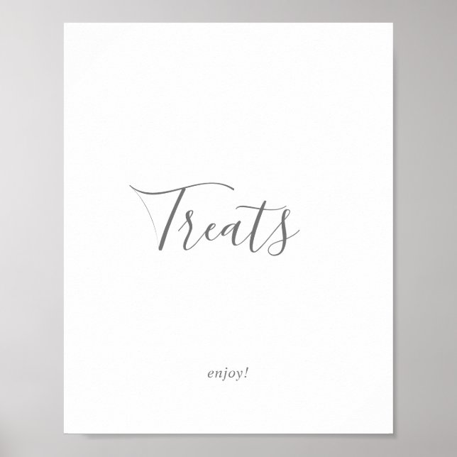 Minimalist Silver Treats Sign (Front)
