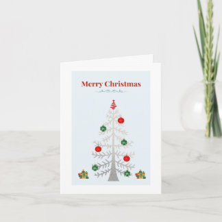 Minimalist Silver Tree Holiday Card