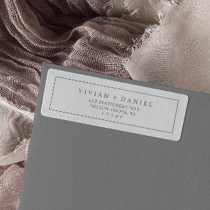 Minimalist Silver Typography Return Address Label