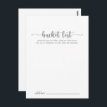 Minimalist Silver Wedding Bucket List Cards<br><div class="desc">These minimalist silver wedding bucket list cards are the perfect activity for a rustic wedding reception or bridal shower. The simple and elegant design features classic and fancy script typography in silver. Change the wording to suit any life event. Bucket list sign is sold separately.</div>