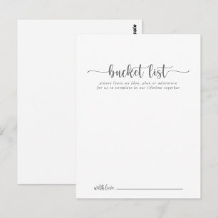 Minimalist Silver Wedding Bucket List Cards