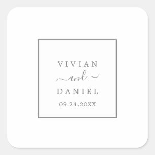 Minimalist Silver Wedding Envelope Seals