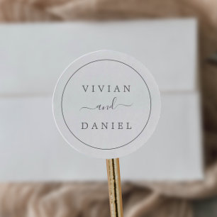 Minimalist Silver Wedding Envelope Seals