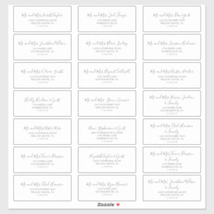 Minimalist Silver Wedding Guest Address Labels
