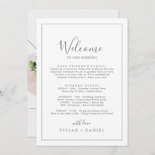 Minimalist Silver Welcome Letter Itinerary & Map