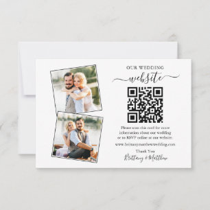 Minimalist Simple 2 Photo Wedding Website QR Card