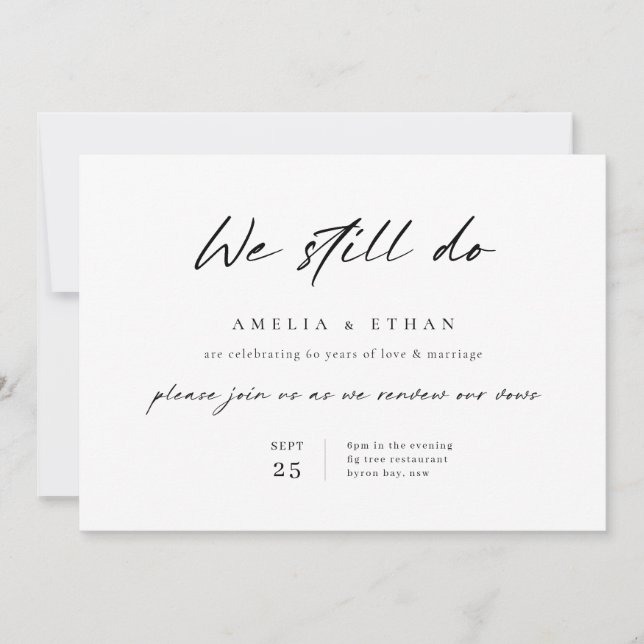 Minimalist simple 60th wedding anniversary invitation (Front)